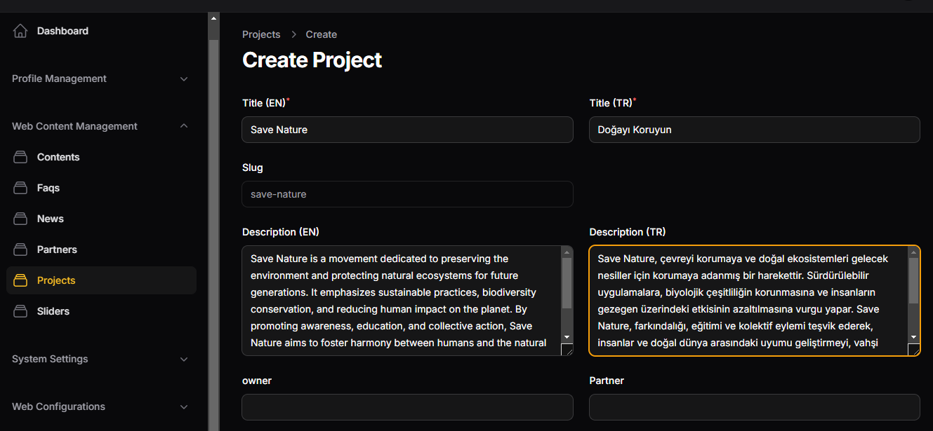 Corporate Website Detail
